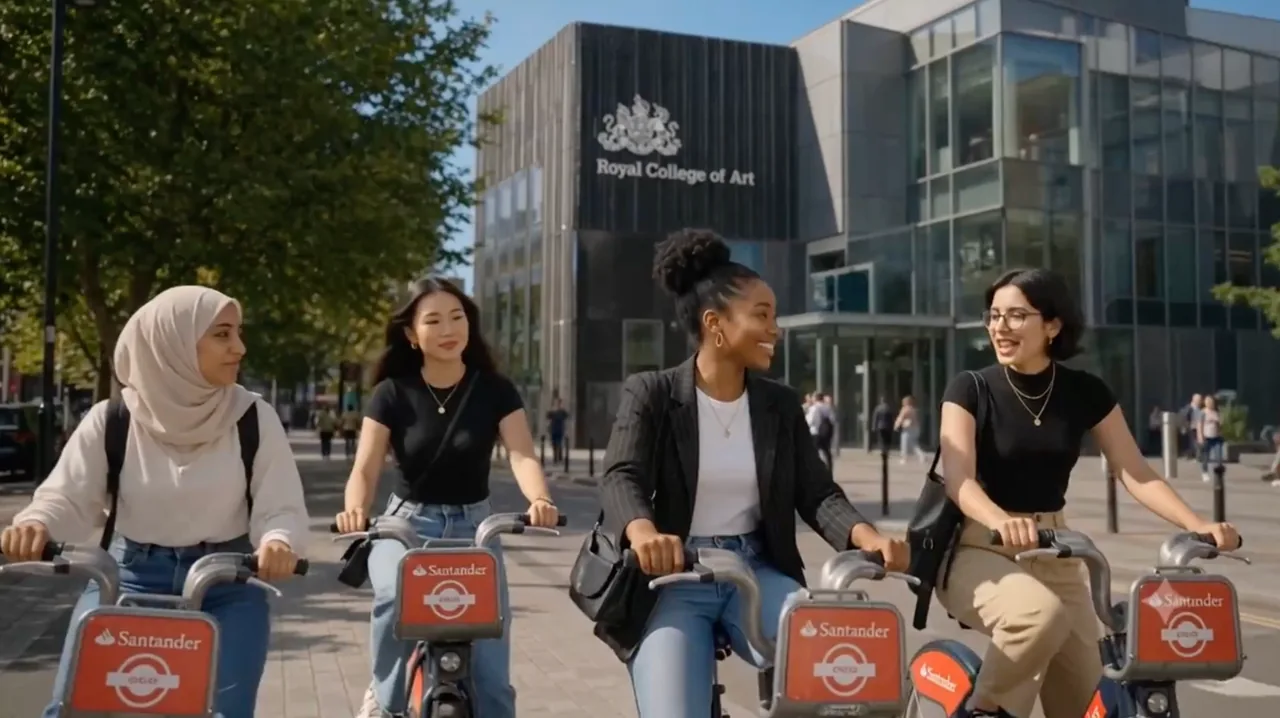Women students cycling together as part of the Cycle Venner service design project.